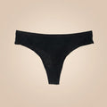 Women's black ribbed cotton thong underwear with soft breathable fabric and comfortable everyday fit by OnlyCotton