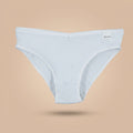 White cotton ribbed brief panty with soft stretch fabric, breathable fit and comfortable everyday underwear design for women